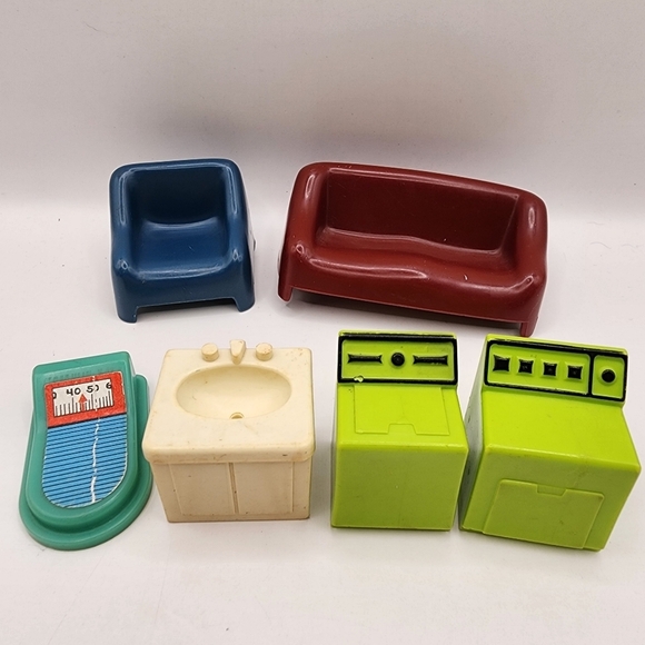 Fisher-Price Other - Vintage 70s Fisher Price Little People Furniture Washer Dryer Sink Couch Chair